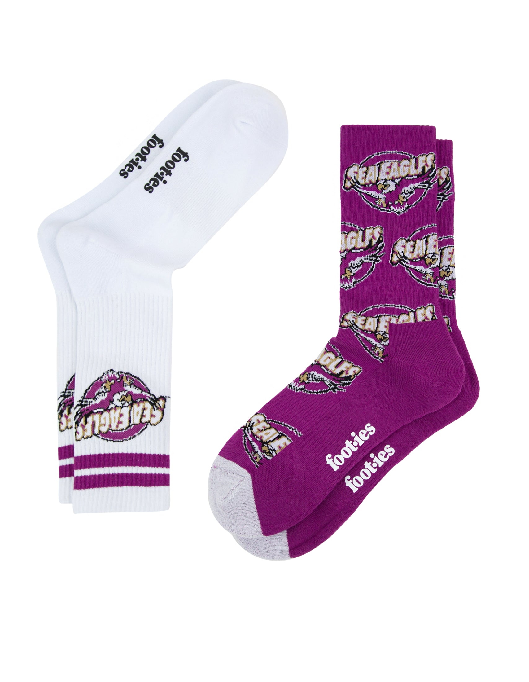 Manly Warringah Sea Eagles Retro Sneaker Sock 2 Pack