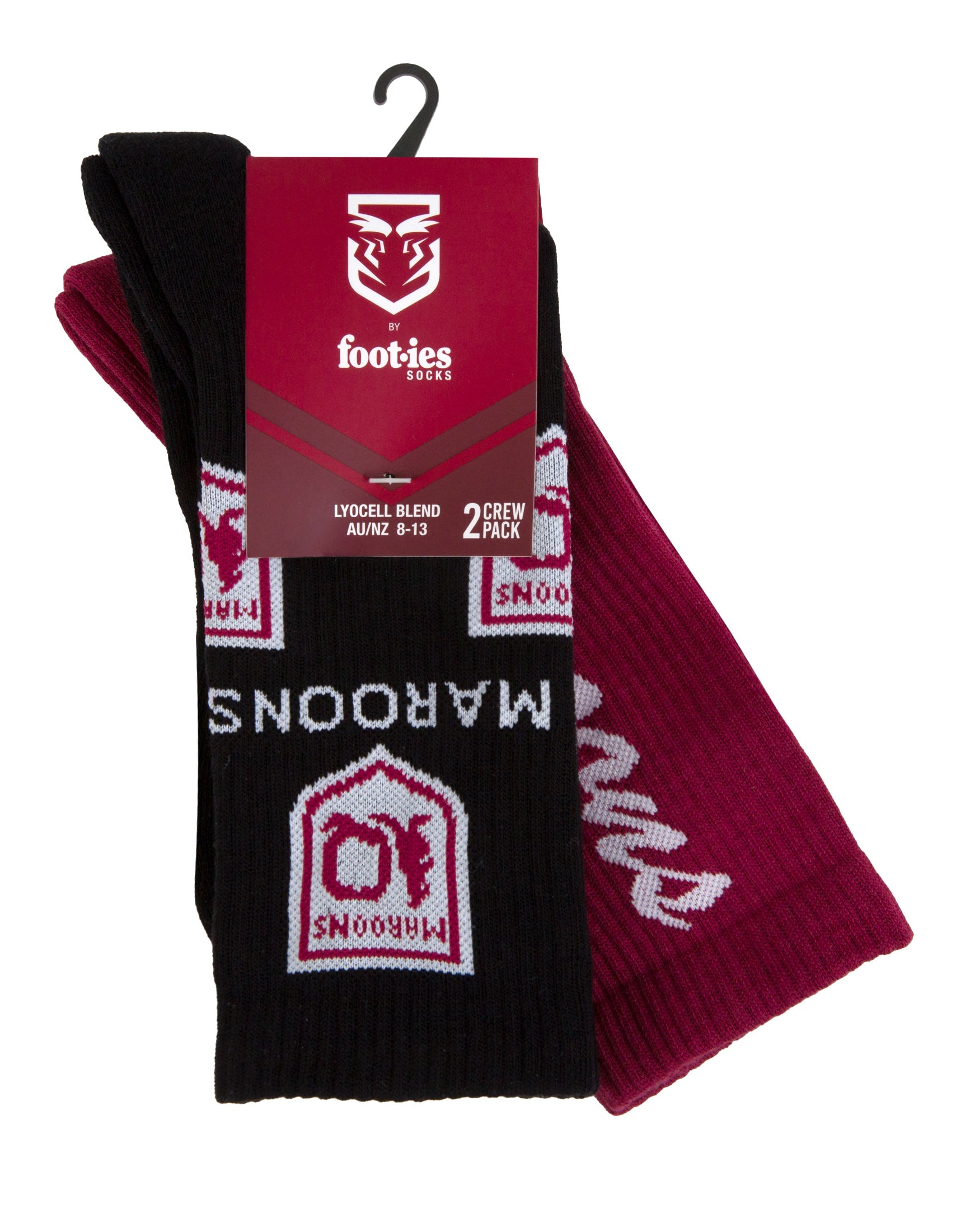 Queensland Maroons Script Sneaker Socks 2-Pack