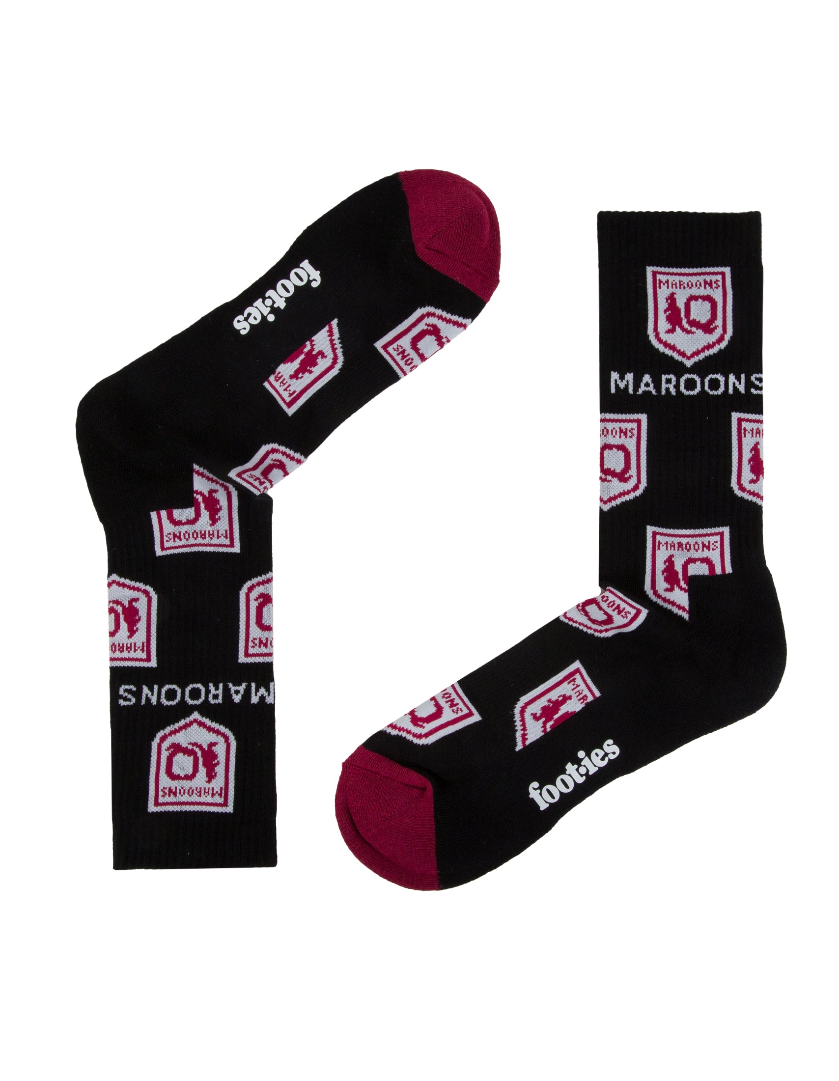Queensland Maroons Script Sneaker Socks 2-Pack