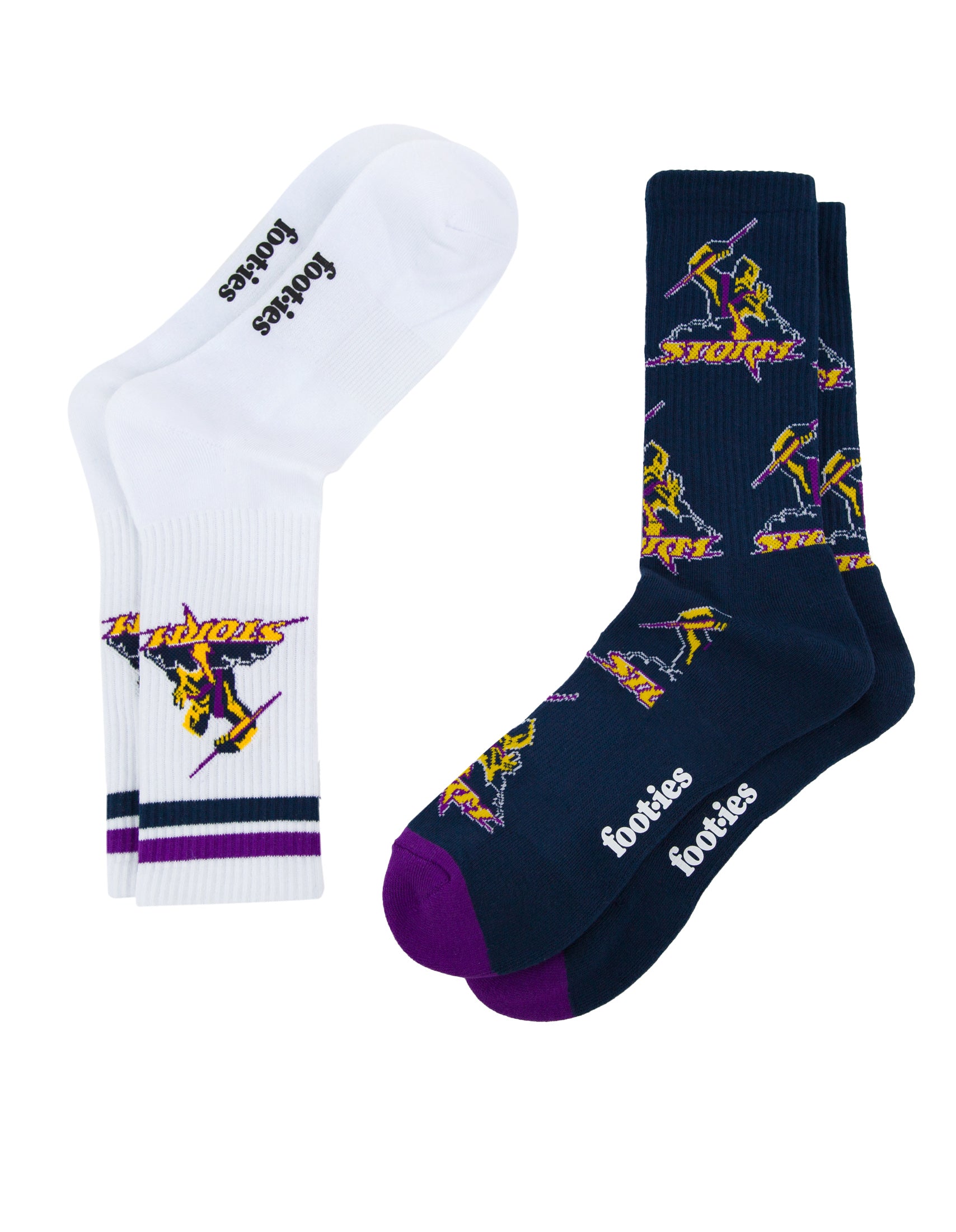 Melbourne Storm Retro Sneaker Sock 2 Pack