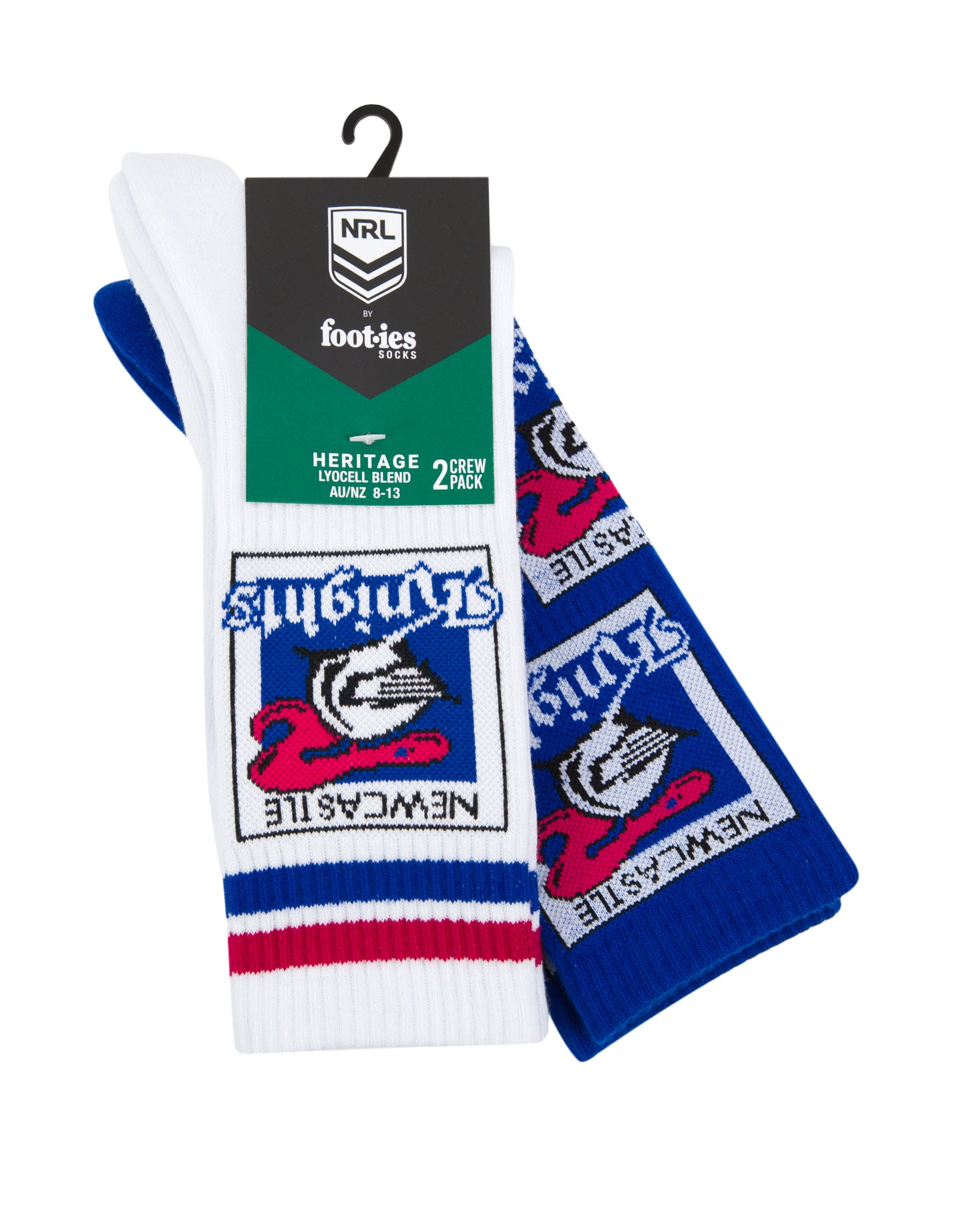 Newcastle Knights Retro Sneaker Sock 2 Pack