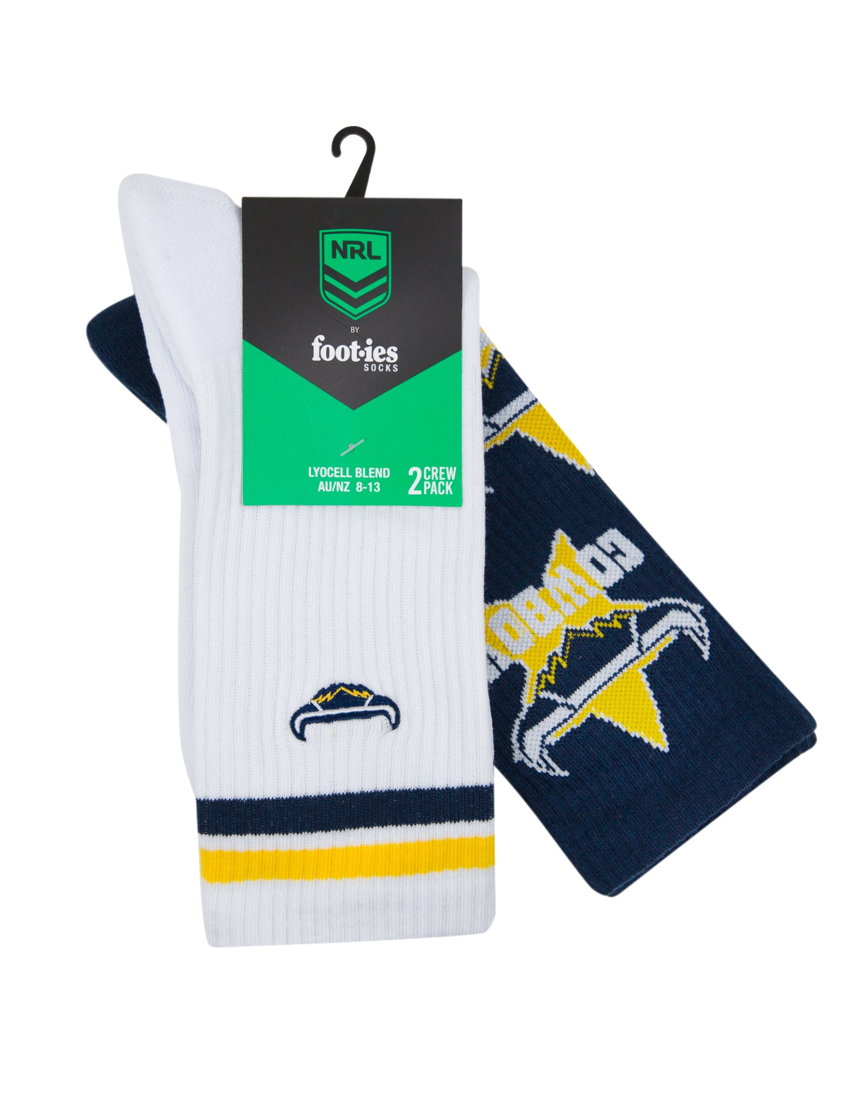North Queensland Cowboys Embroidered Sneaker Sock 2 Pack