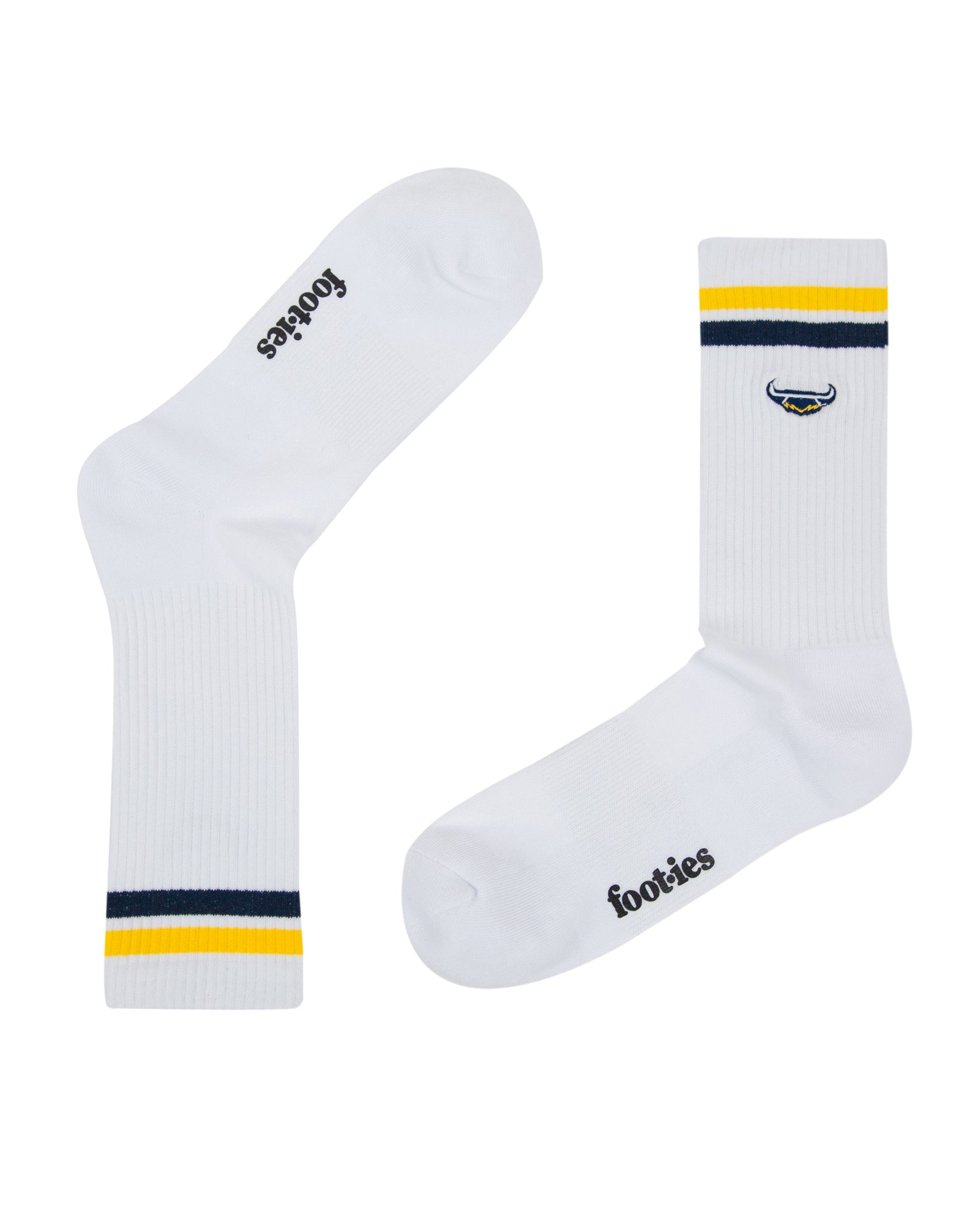 North Queensland Cowboys Embroidered Sneaker Sock 2 Pack