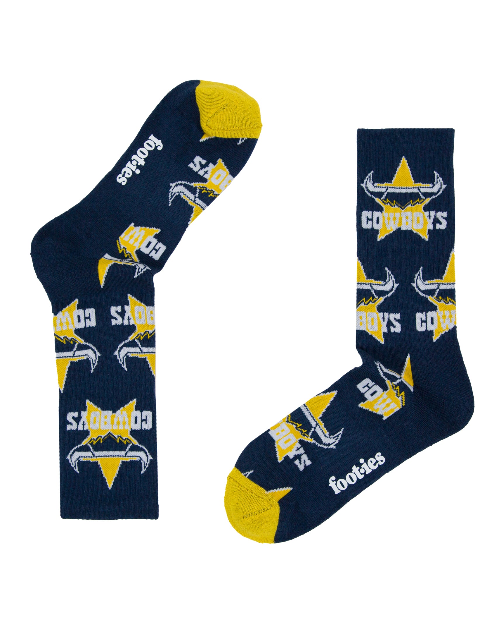 North Queensland Cowboys Embroidered Sneaker Sock 2 Pack
