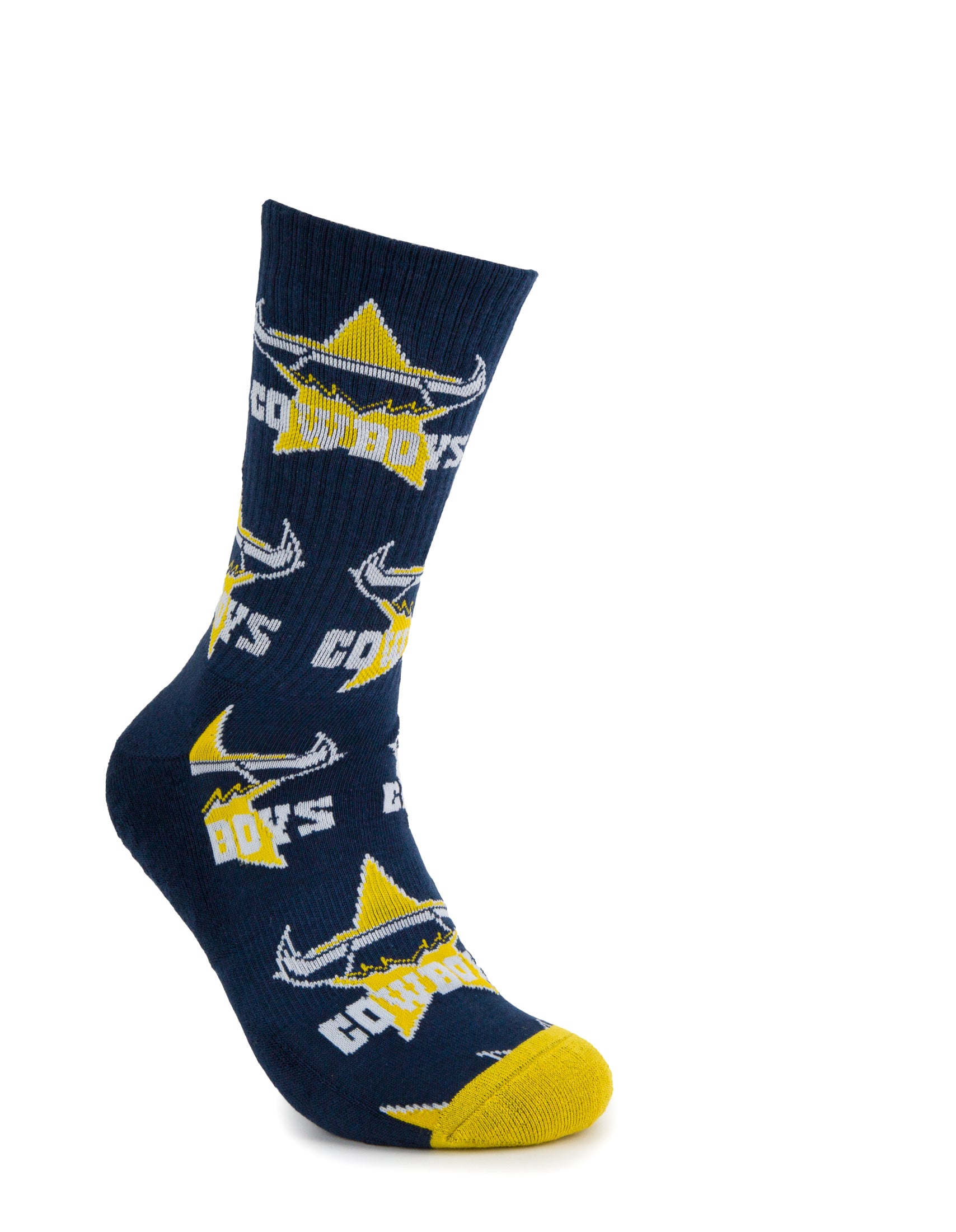 North Queensland Cowboys Embroidered Sneaker Sock 2 Pack