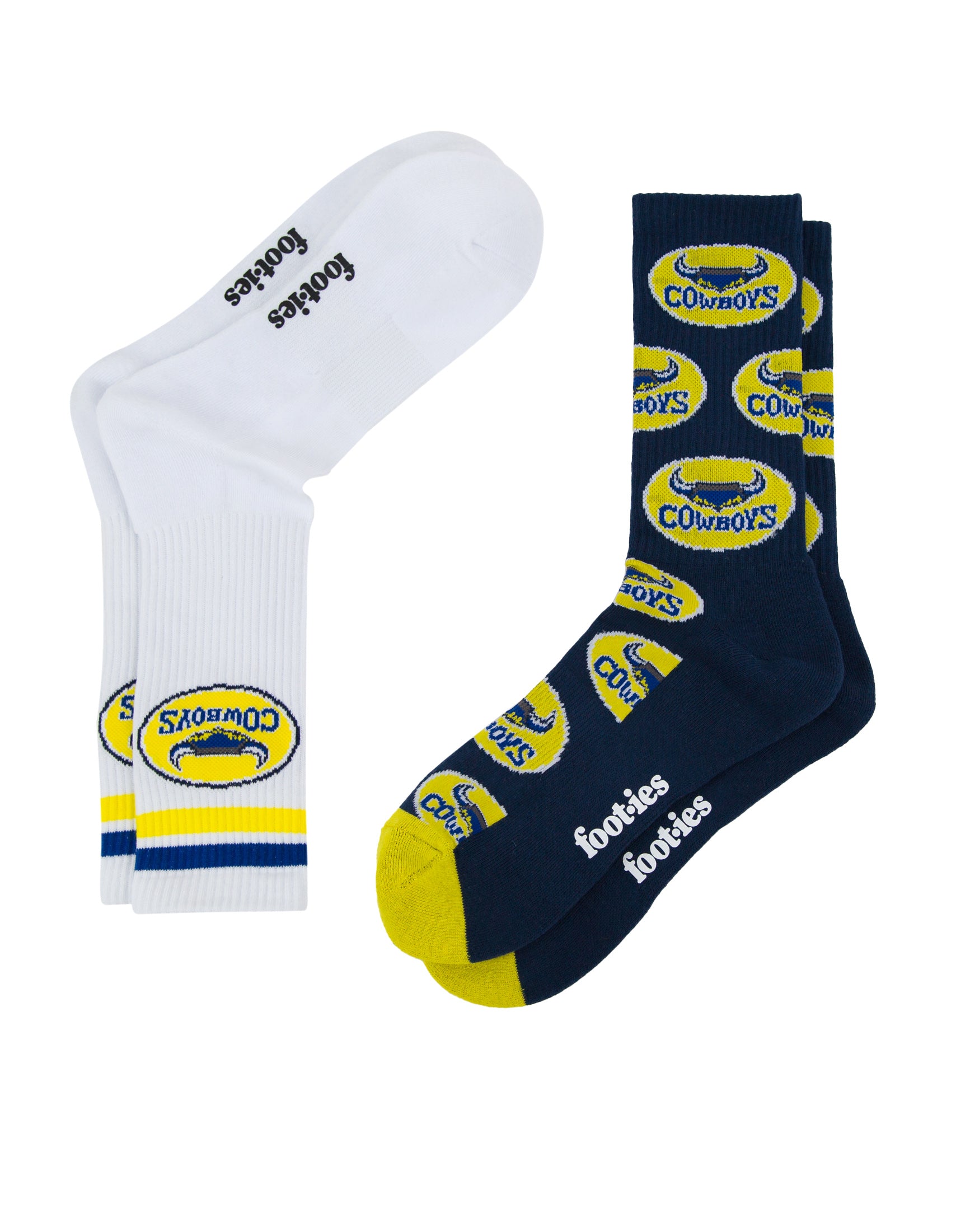 North Queensland Cowboys Retro Sneaker Sock 2 Pack