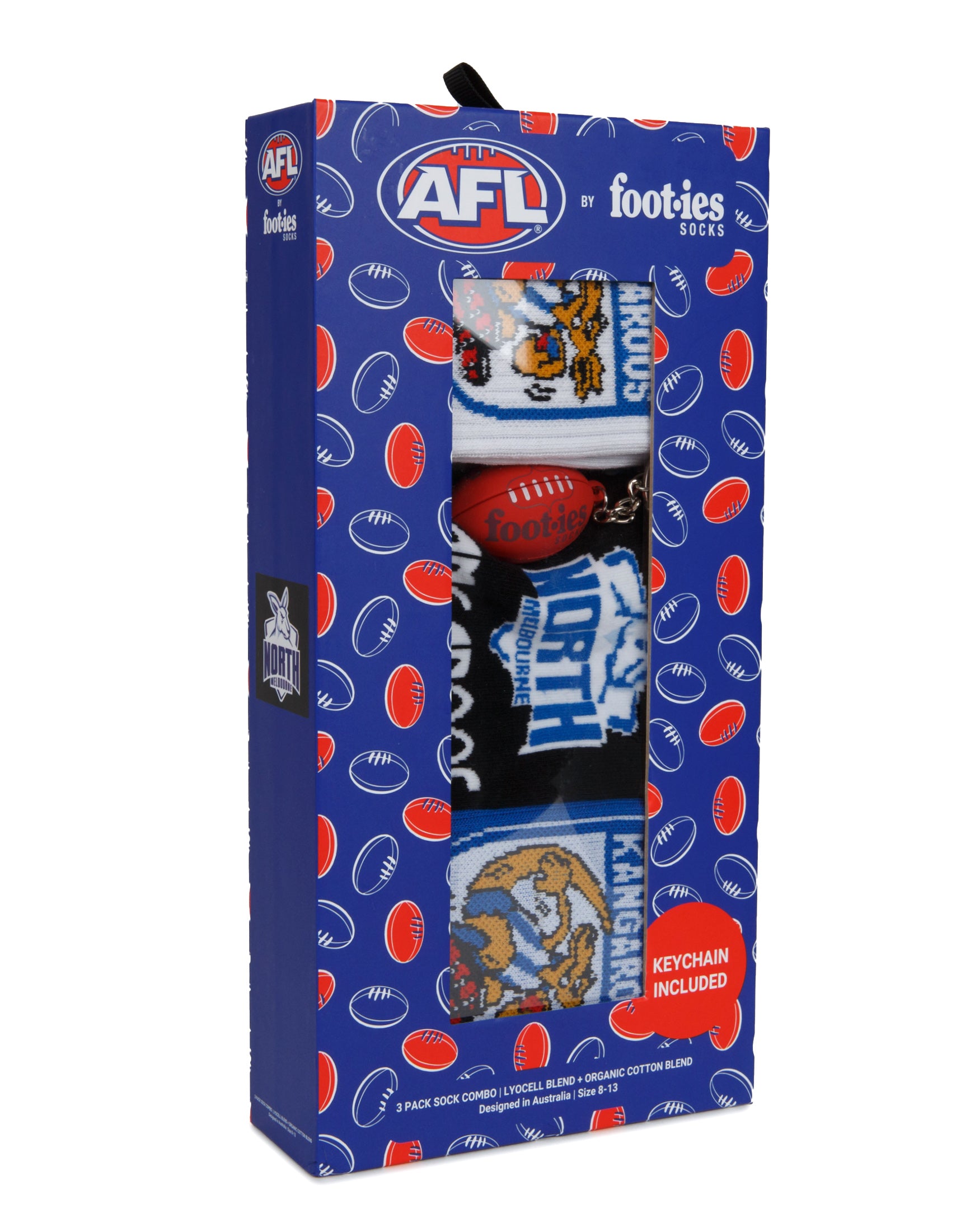 North Melbourne Kangaroos 3-Pack Sock Gift Box