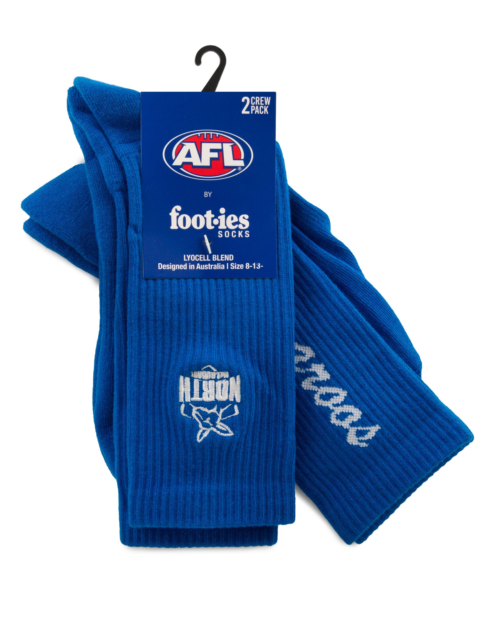 NORTH MELBOURNE SNEAKER SOCK 2 PACK BLUE S/M