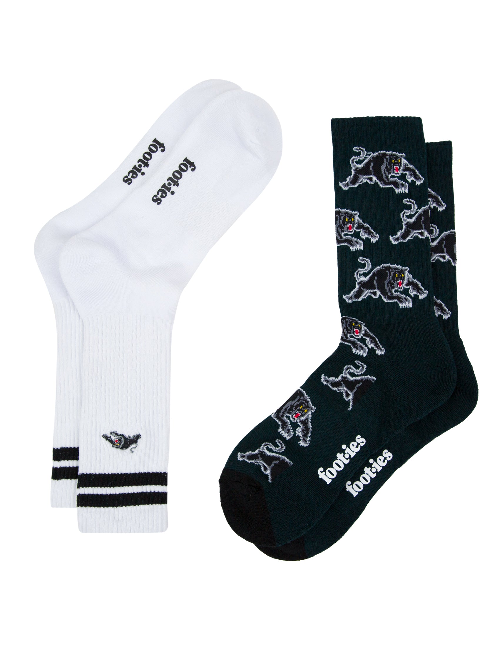 Penrith Panthers Embroidered Sneaker Socks 2 Pack