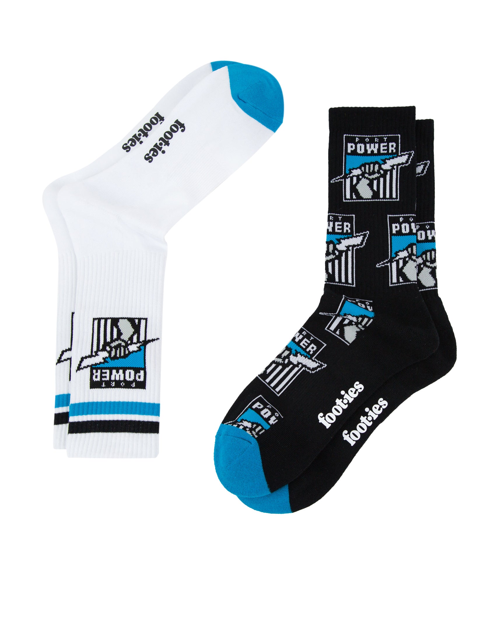 Port Adelaide Power Retro Sneaker Sock 2 Pack
