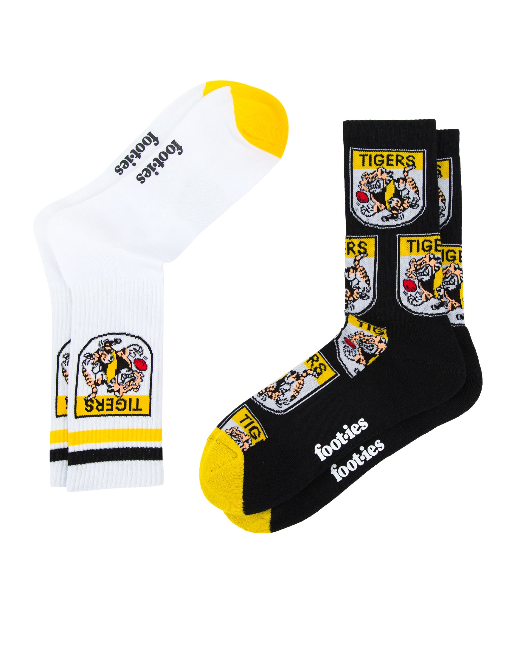 Richmond Tigers Retro Sneaker Sock 2 Pack
