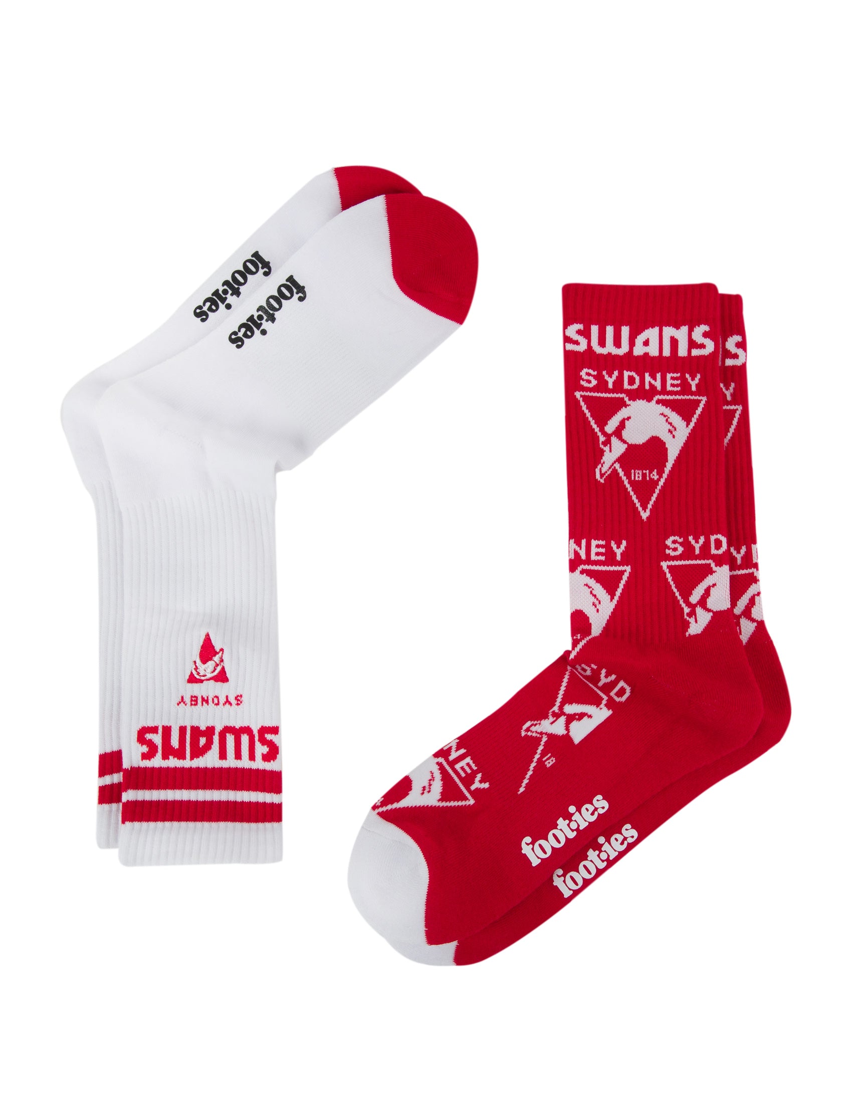 Sydney Swans Mascot Sneaker 2 Pack Socks