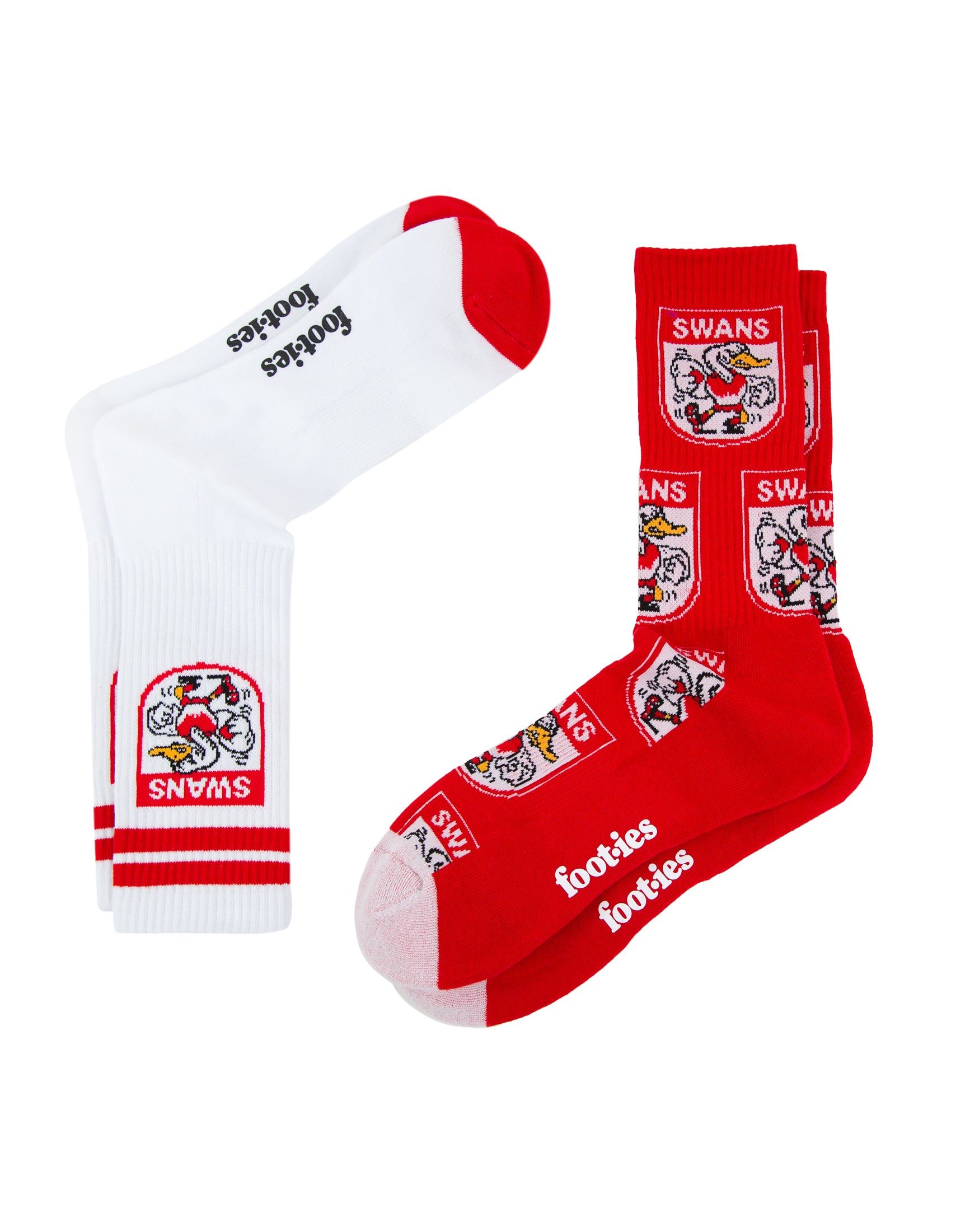Sydney Swans Retro Sneaker Sock 2 Pack