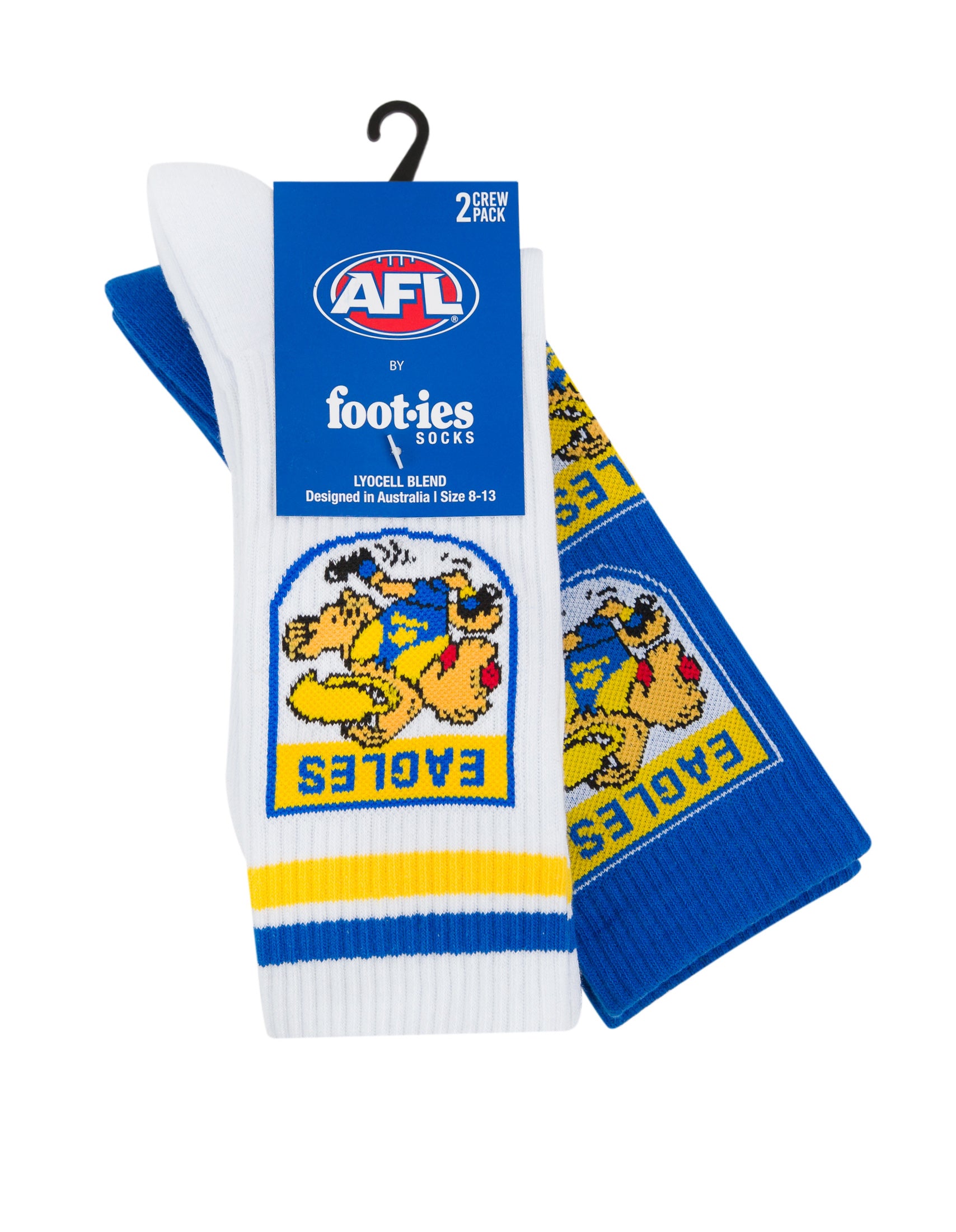 West Coast Eagles Retro Sneaker Sock 2 Pack