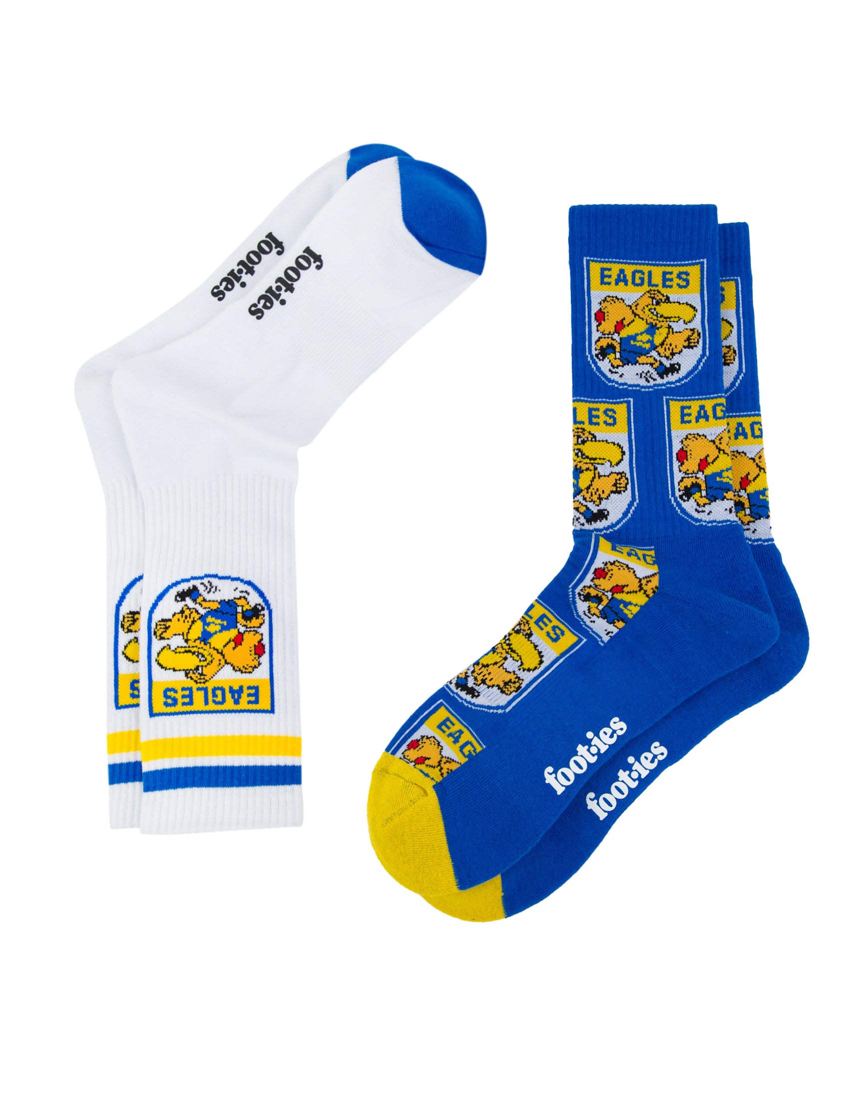 West Coast Eagles Retro Sneaker Sock 2 Pack
