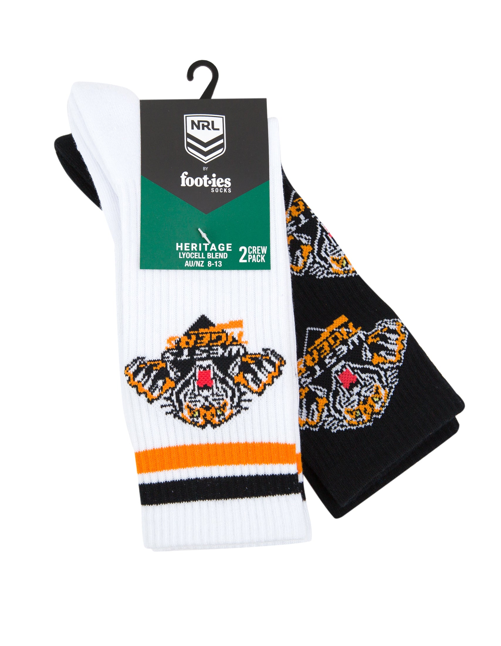 Wests Tigers Retro Sneaker Sock 2-Pack