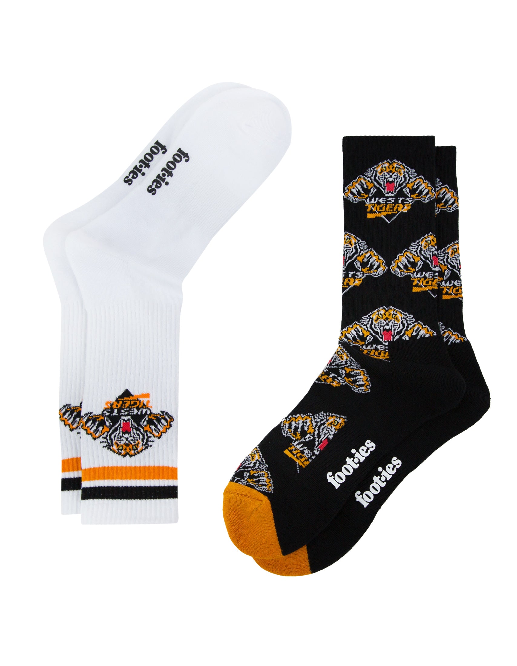 Wests Tigers Retro Sneaker Sock 2-Pack