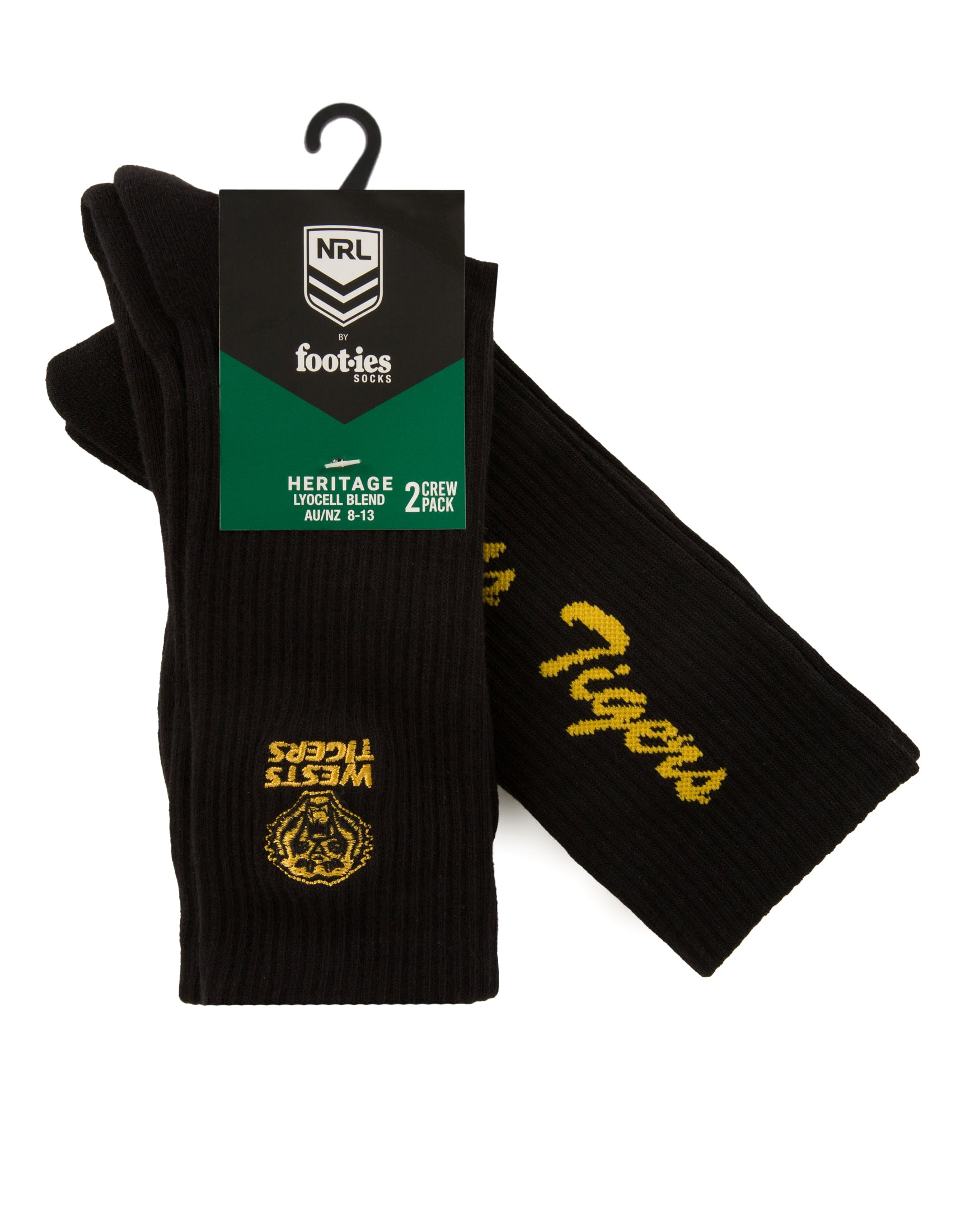Wests Tigers Sneaker Sock 2-Pack