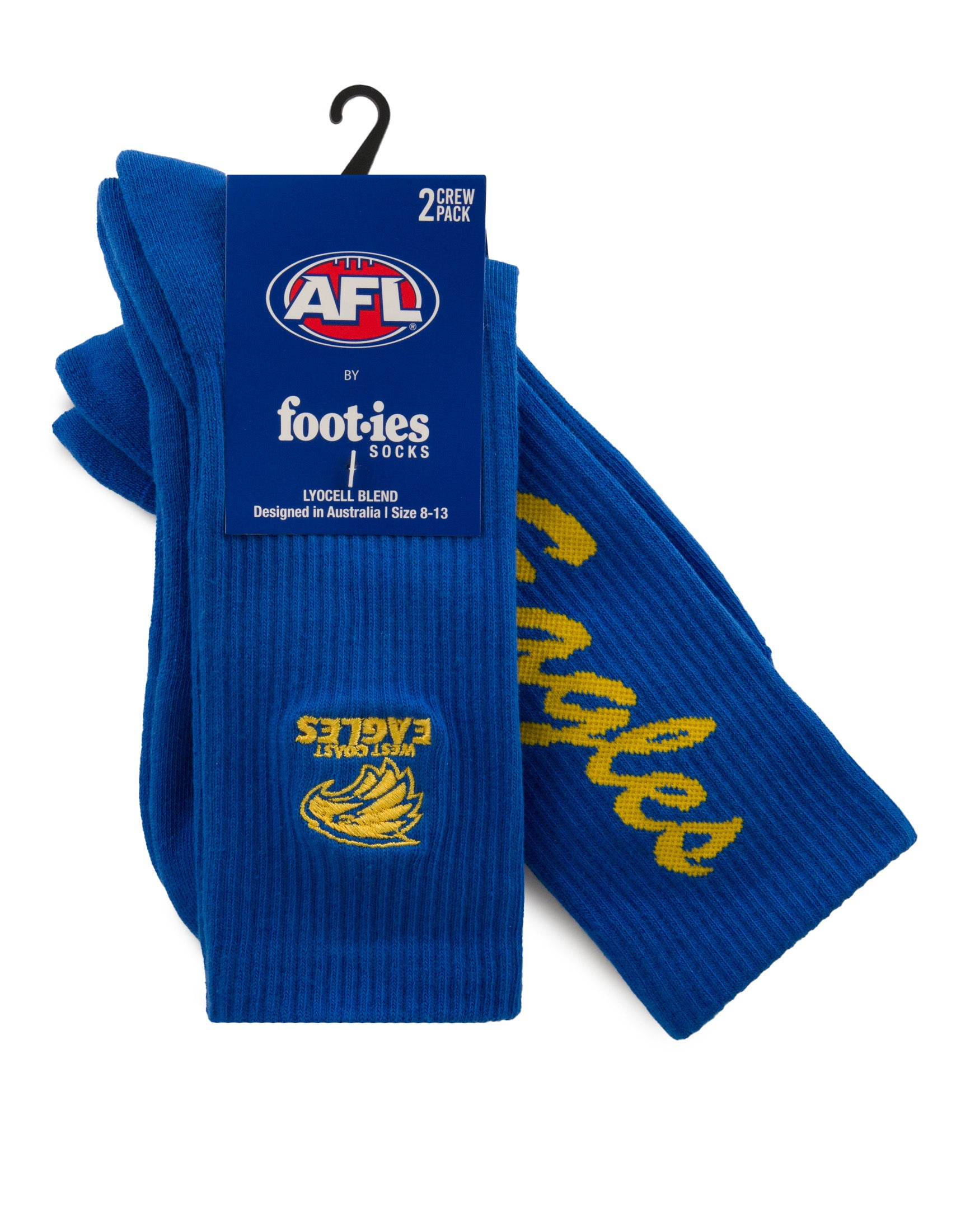 West Coast Eagles Sneaker Sock 2-Pack