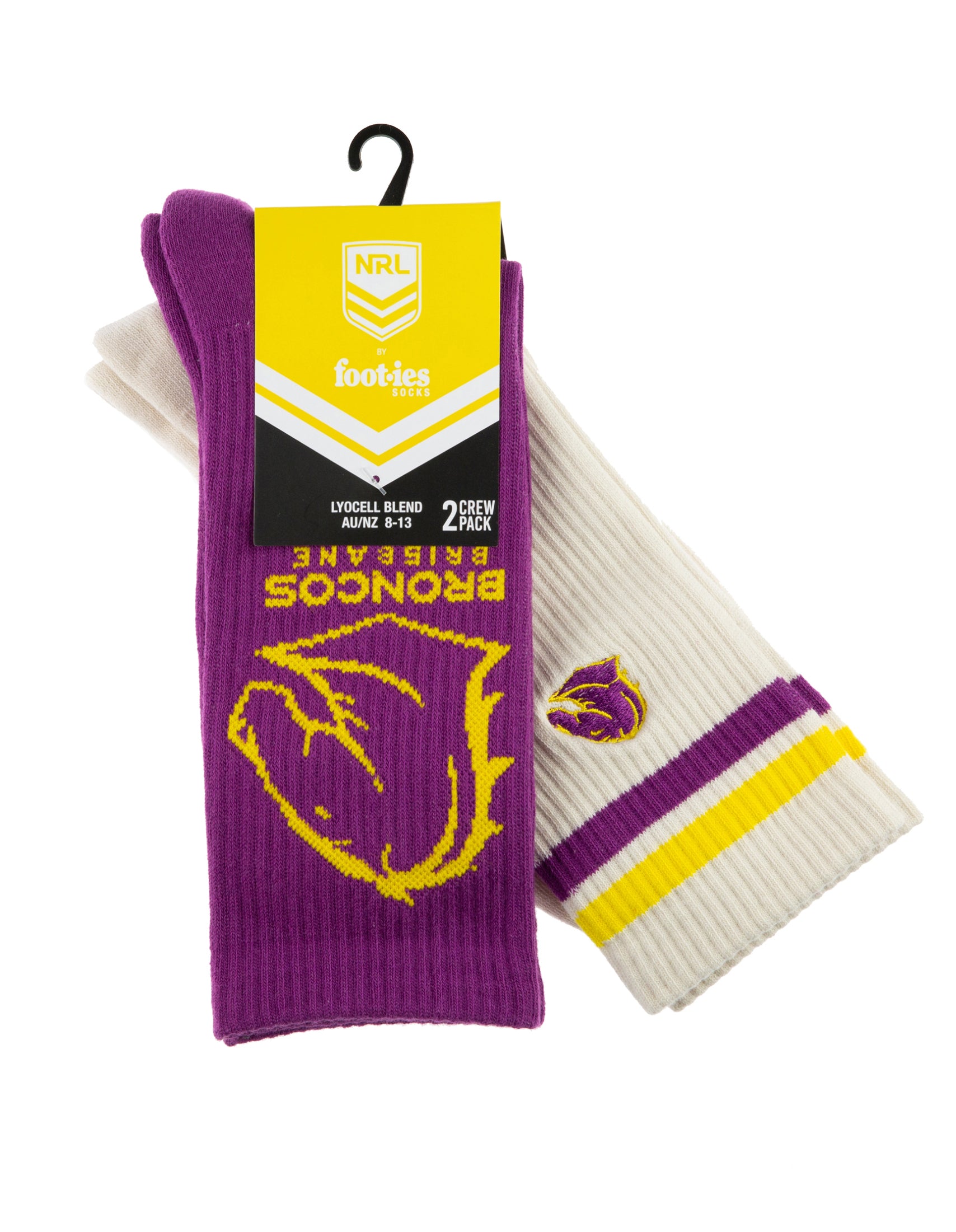 Brisbane Broncos Icons Sneaker Socks 2 Pack