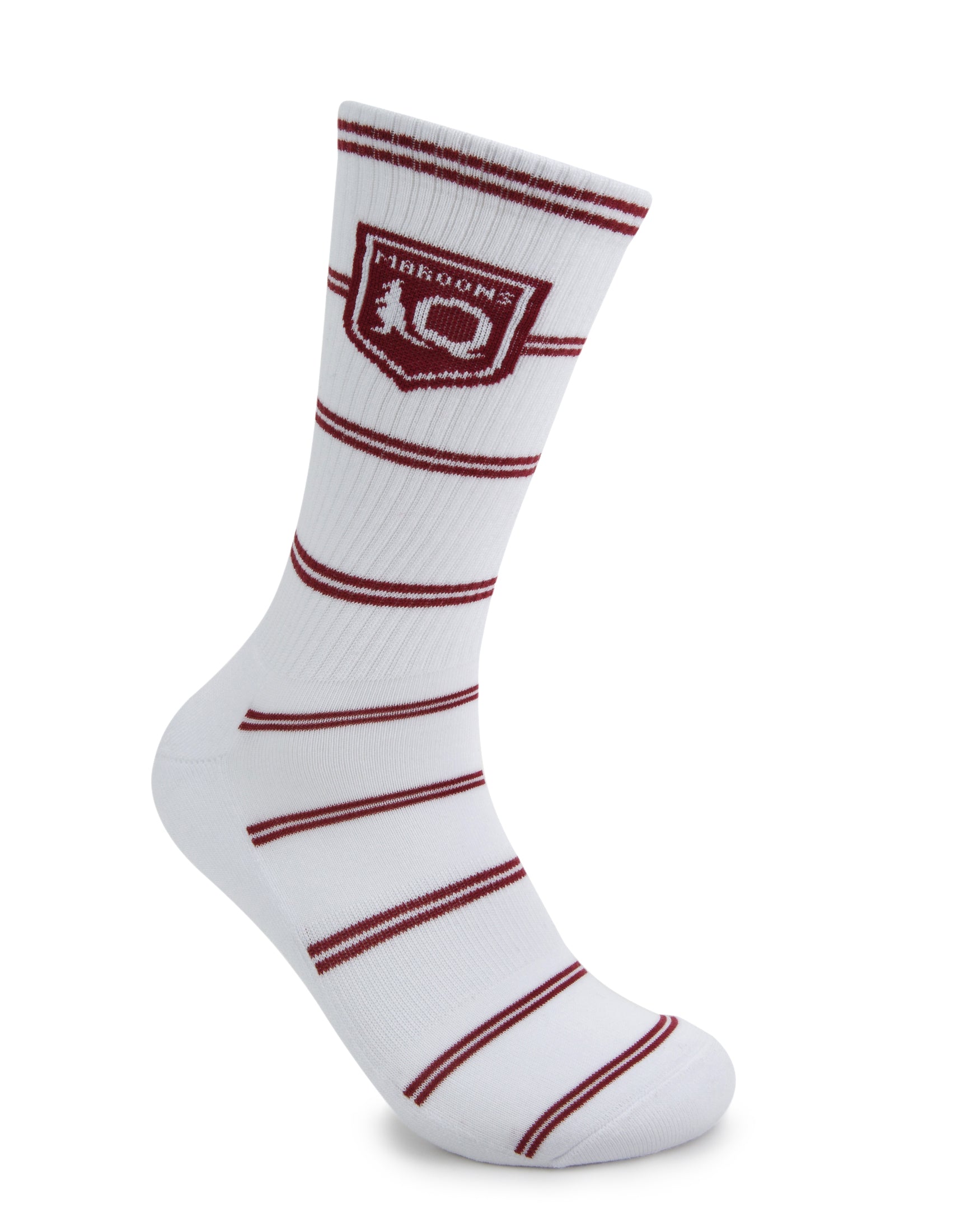 Queensland Maroons All Over Stripe Sneaker Sock 2-Pack