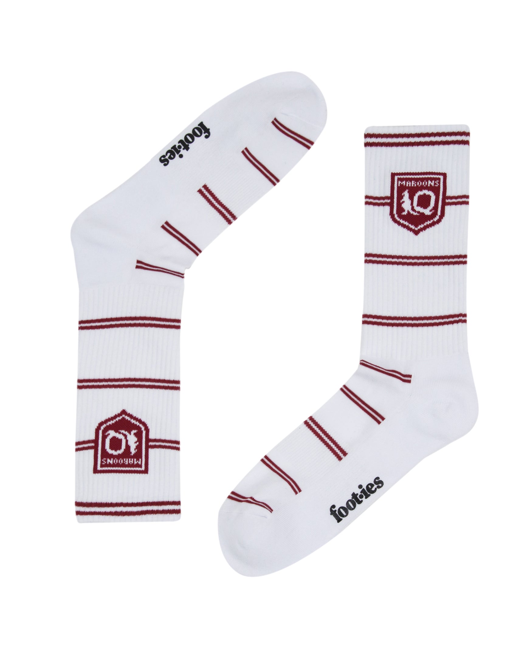 Queensland Maroons All Over Stripe Sneaker Sock 2-Pack