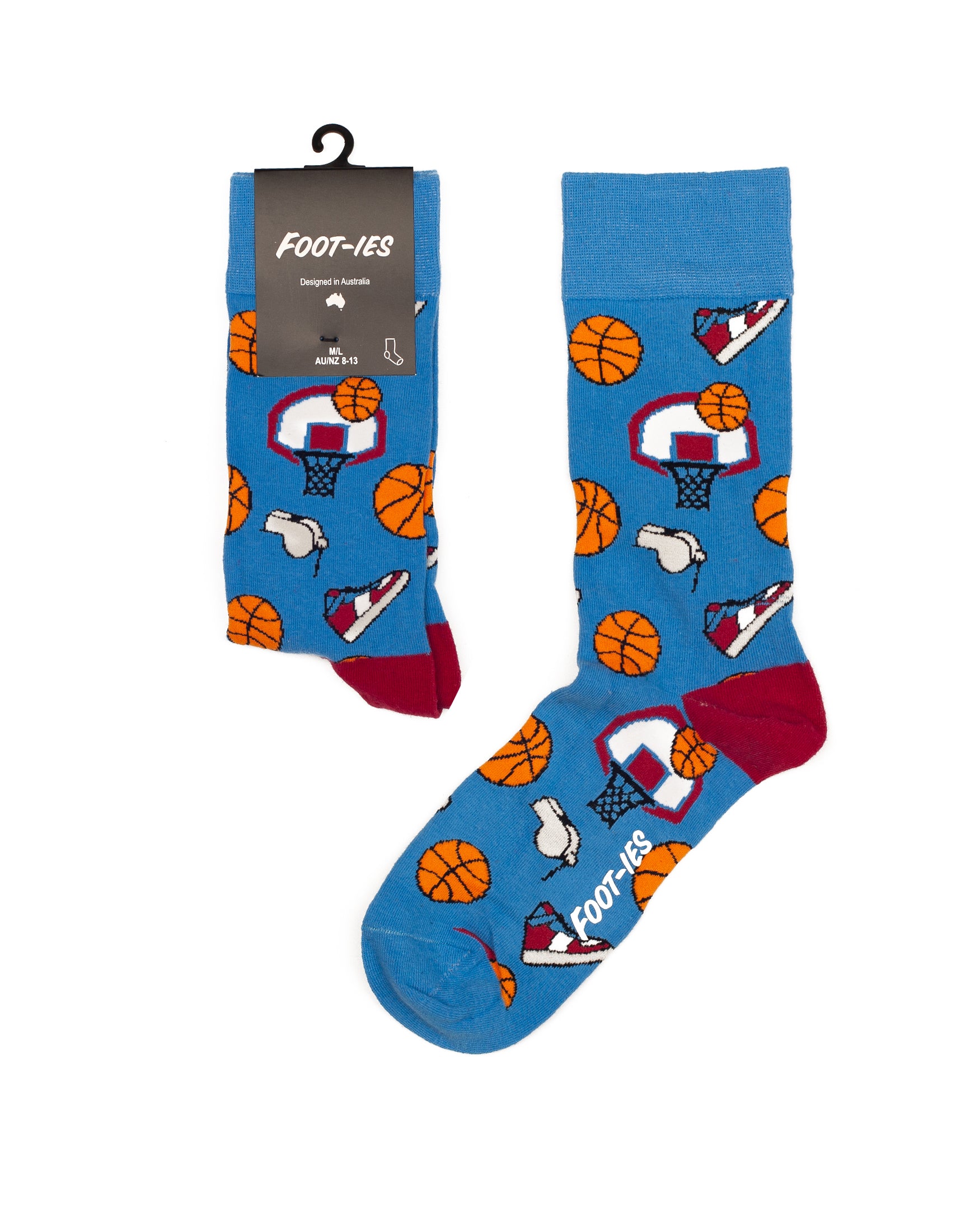Blue Basketball crew socks for men