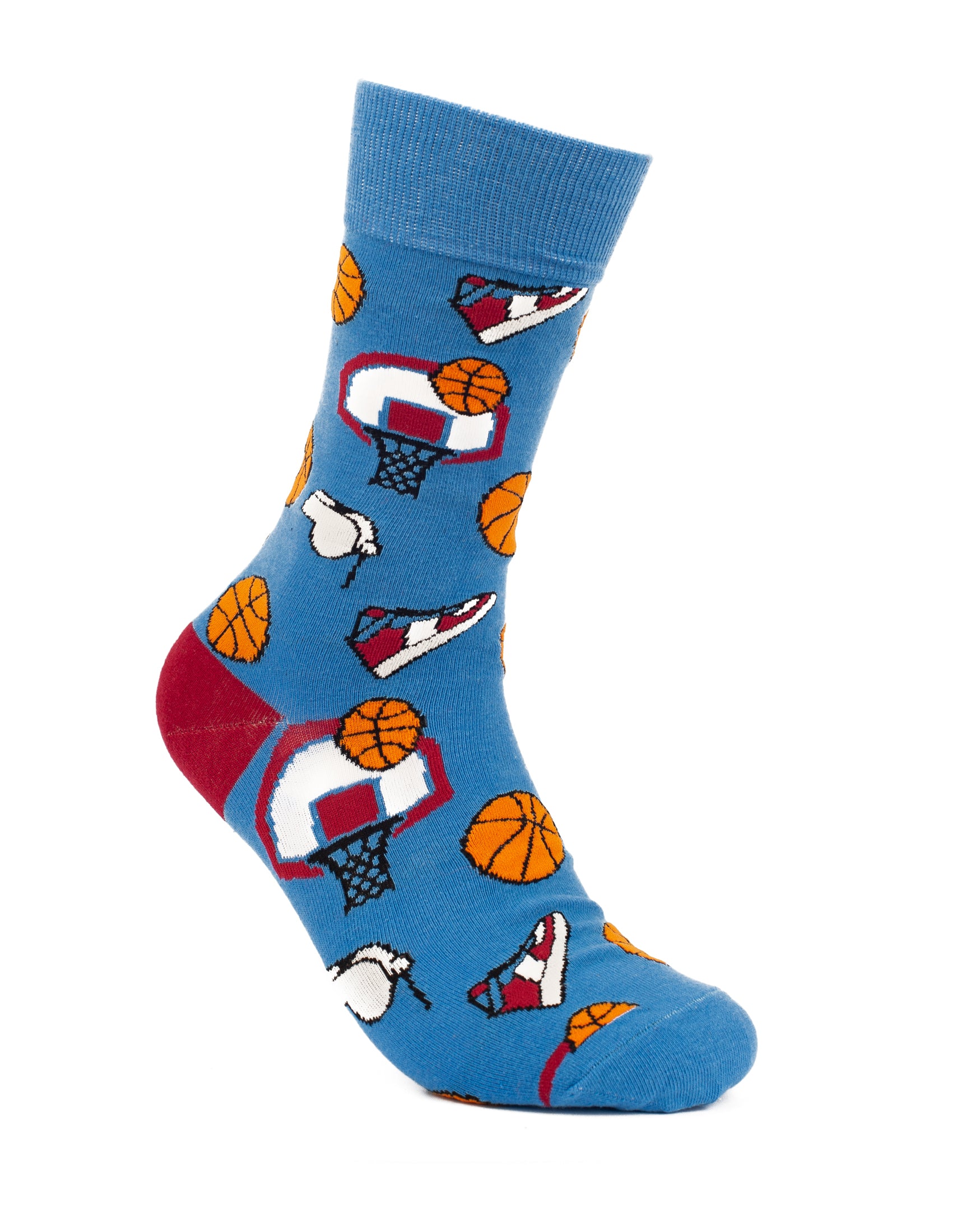 Blue Basketball crew socks for men