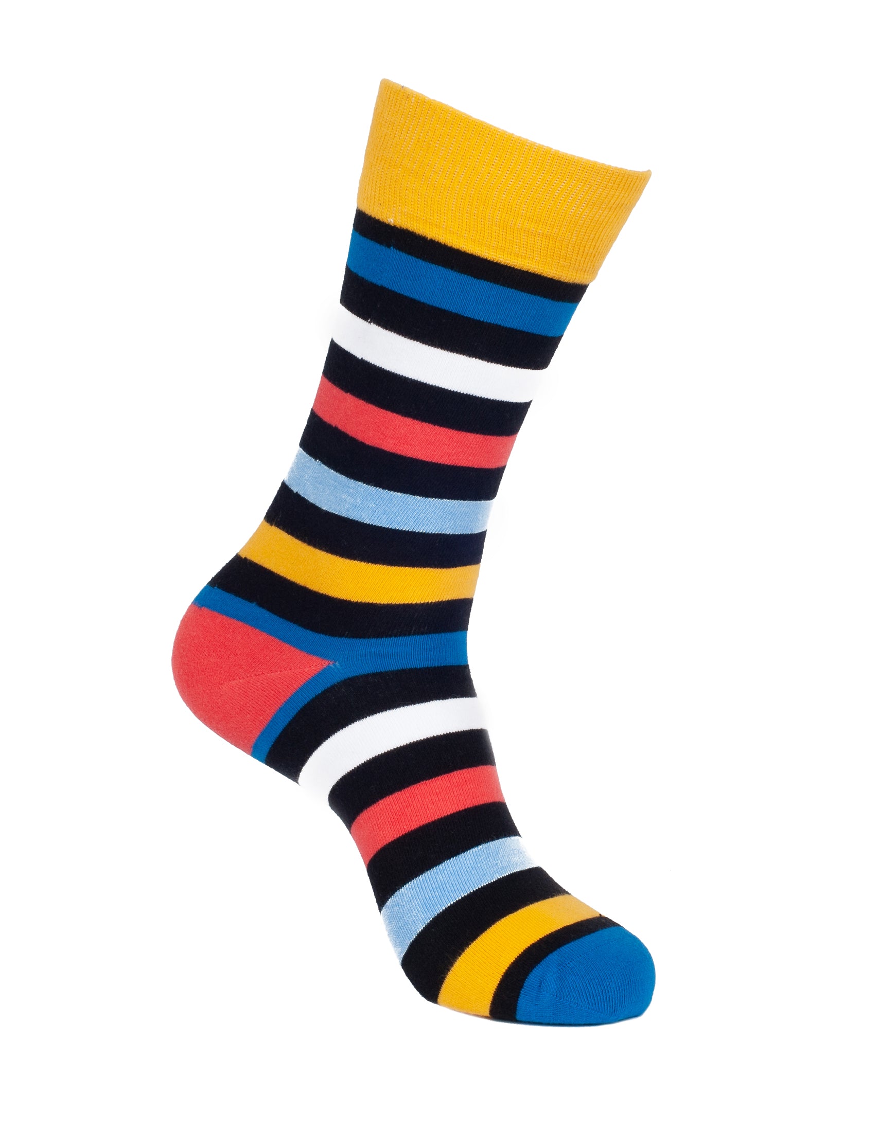 Black Super Stripe crew socks for men